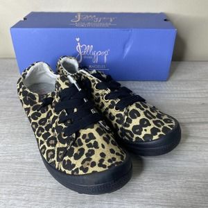 JellyPop Jelly Pop Dallas Leopard Black Canvas Sneaker Shoes Size 8 New in Box